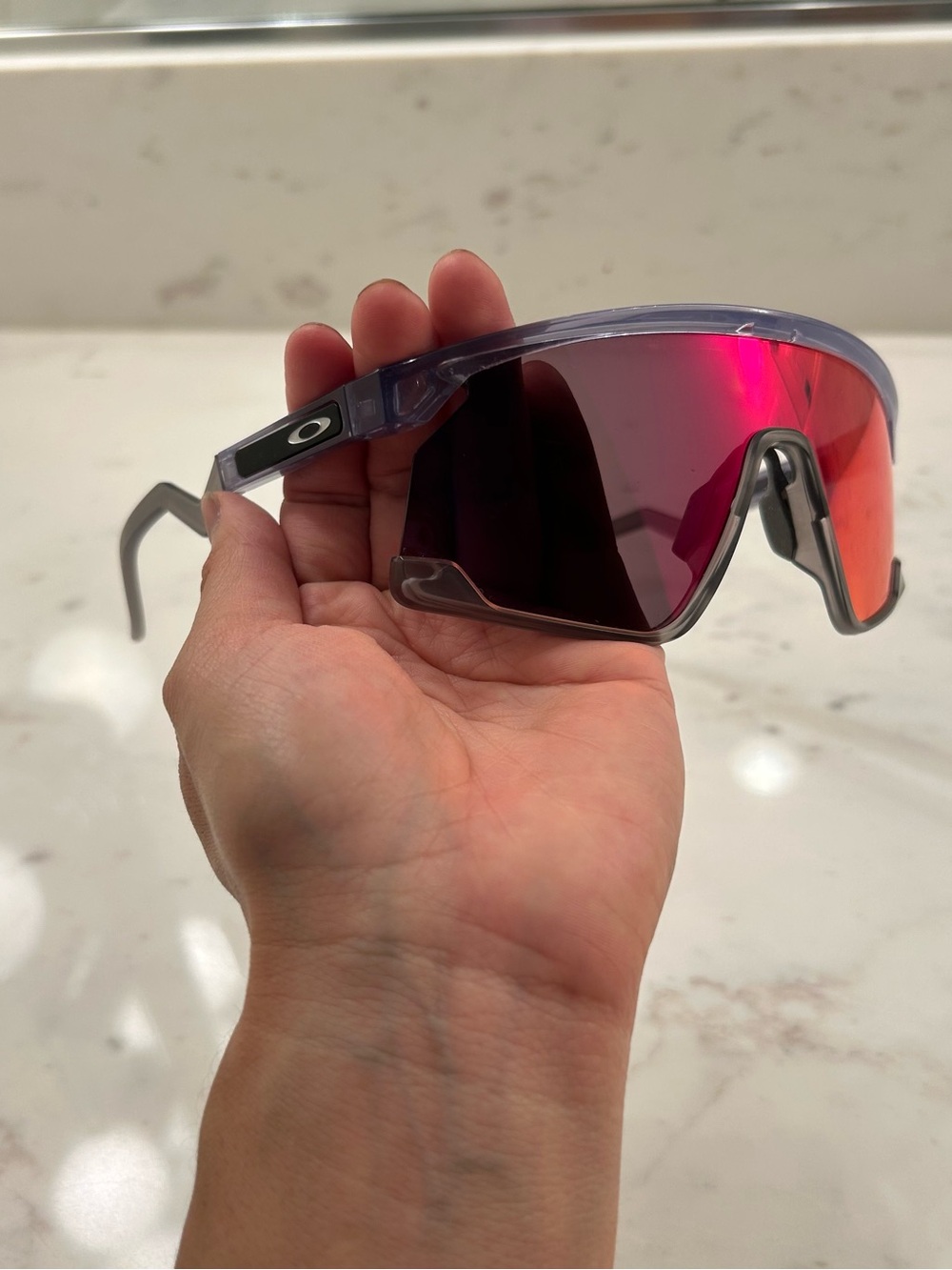 Oakley BXTR OO9280-0739 Rediscover Translucent Lilac Prizm Road Sunglasses